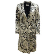 Dries van Noten Black and Ivory Embroidered Coat