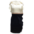 Load image into Gallery viewer, Valentino Ivory / Black Ruffled Detail Sleeveless Crepe Cocktail Dress
