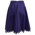 Load image into Gallery viewer, Alaia Trigone Indigo Purple Triangle Cut-Out Detail Wool Knit Flared A-Line Skirt
