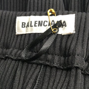 Balenciaga Black Stretchy Ribbed Knit Wide Leg Relaxed-fit Pants