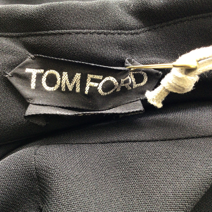 Tom Ford Black Light Stretch Cady Military Shirt Dress