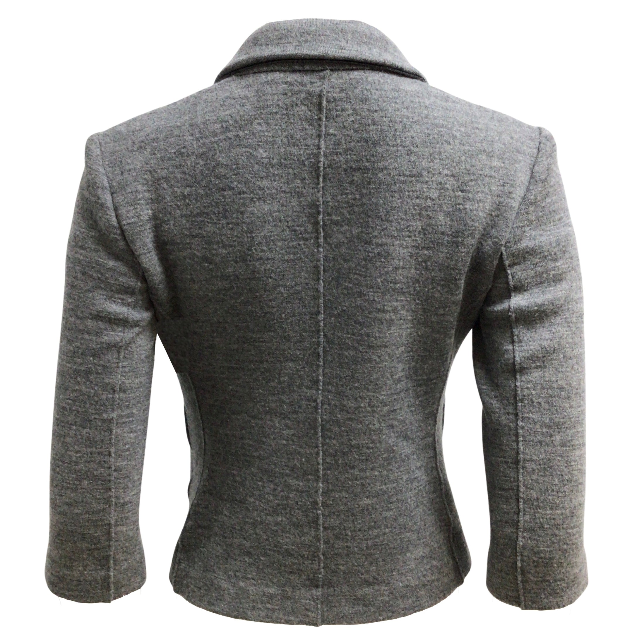 The Row Grey Two-Button Three-Quarter Sleeved Wool Blazer