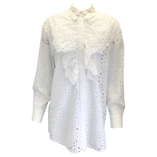 Vivetta Finicky Filly Long Sleeved Button-down Eyelet Blouse