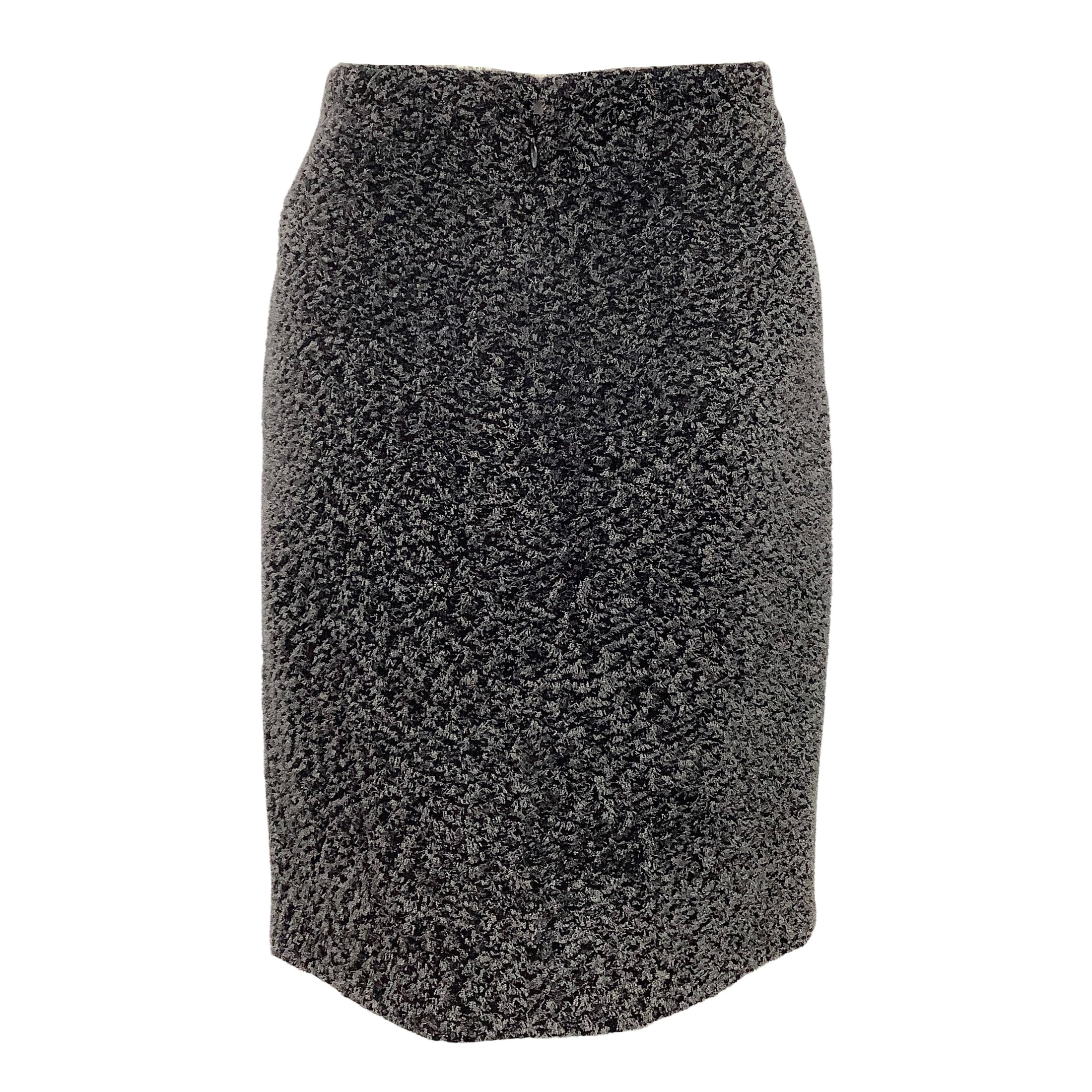 Chanel Grey / Black Tweed Boucle Vintage 1994 Skirt