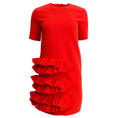 Load image into Gallery viewer, MSGM Red Short-sleeve Asymmetrical Ruffle Casual Dress
