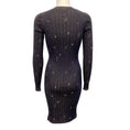 Load image into Gallery viewer, Chanel Navy Blue / Gold Distressed Knit Bodycon Work/Office Dress
