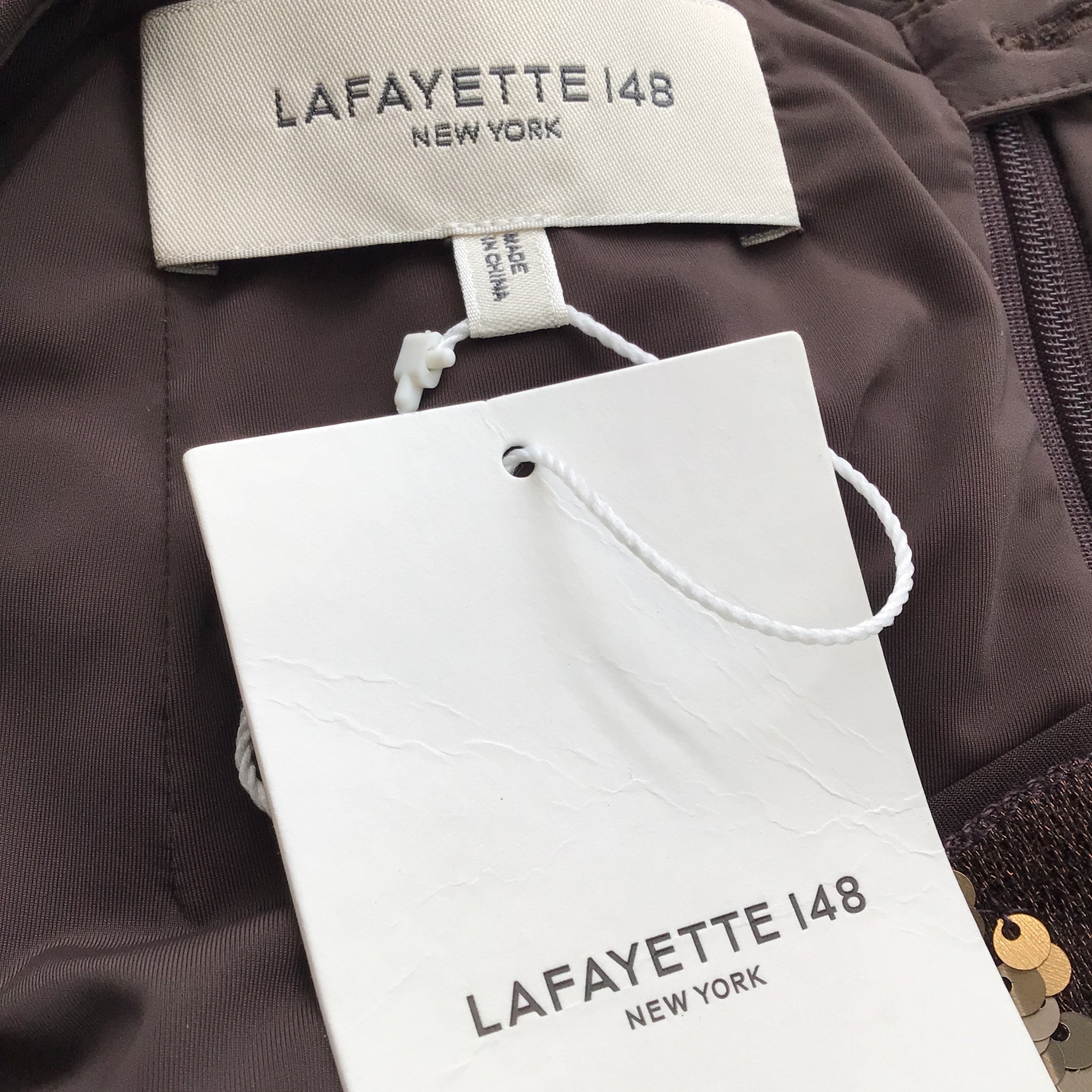 Lafayette 148 New York Casey Bronze Metallic Sequined Pencil Skirt in Vicuna Multi