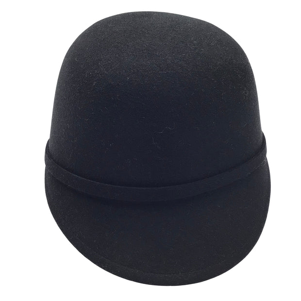 Christian Dior Arty Black Felt Tulip Cap / Hat