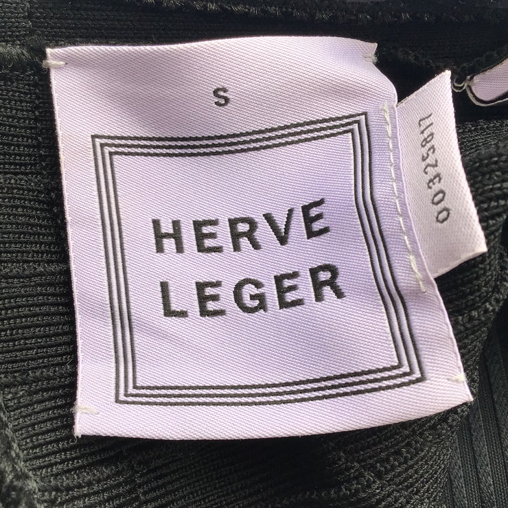Hervé Leger Black Kabele Strapless Stretchy Knit Bandage Cocktail Dress