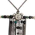 Load image into Gallery viewer, Chanel Gunmetal / Pearl 2011 Bar with Chains / Beads Necklace
