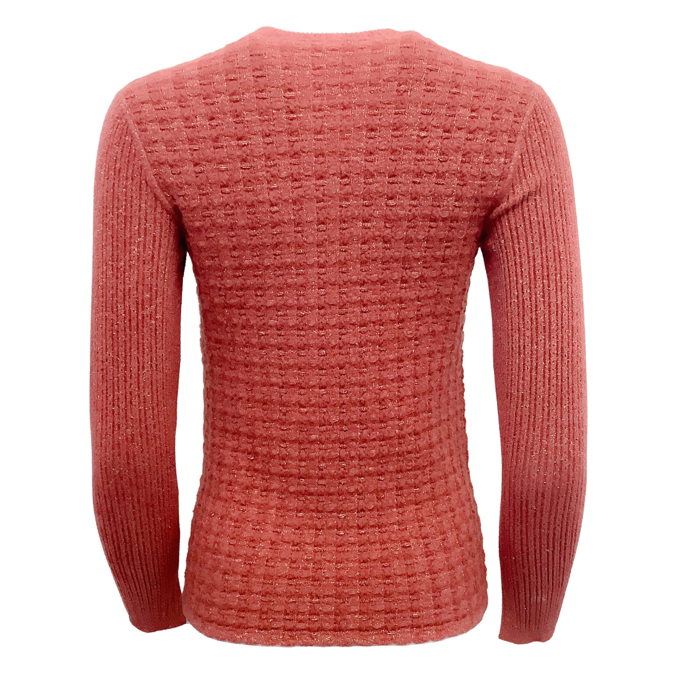 Chanel Pocket Front Cardigan Deep Pink Sweater