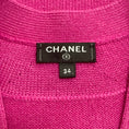 Load image into Gallery viewer, Chanel 2021 Cashmere V Neck Cardigan Fuchsia / White Sweater
