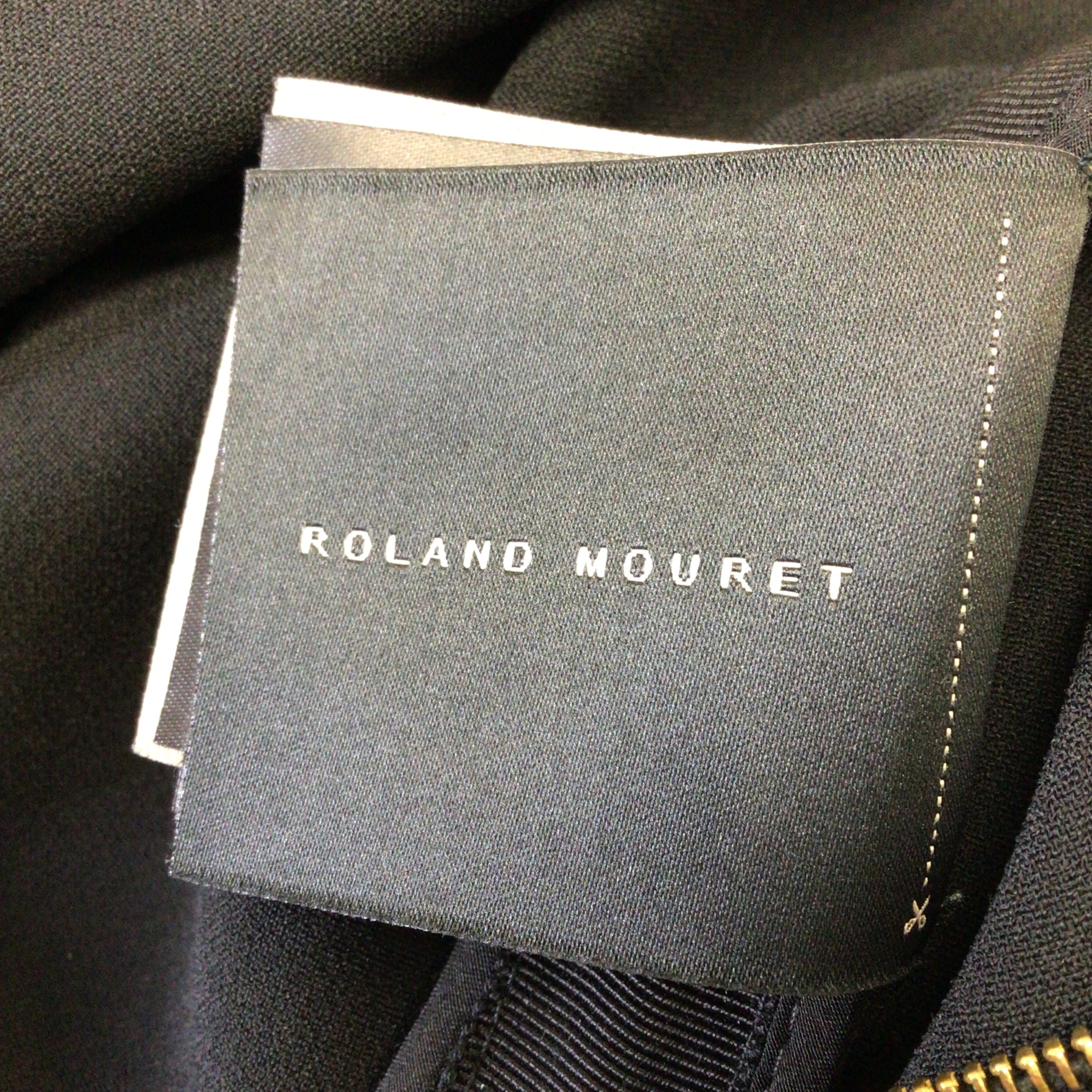 Roland Mouret Black Sheer Lace and Viscose Knit Midi Dress