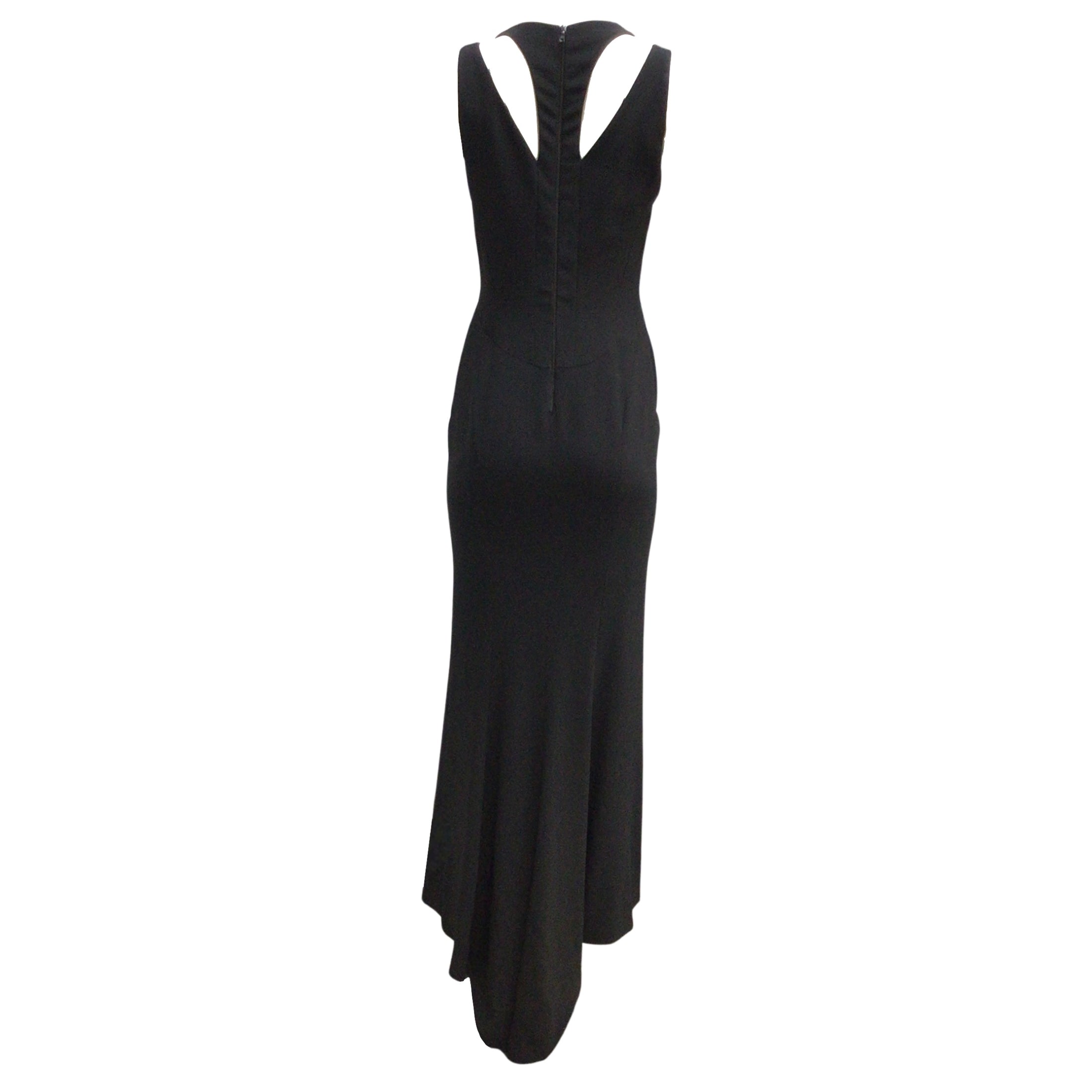 Narciso Rodriguez Black Sleeveless Crepe Full-Length Gown / Formal Dress