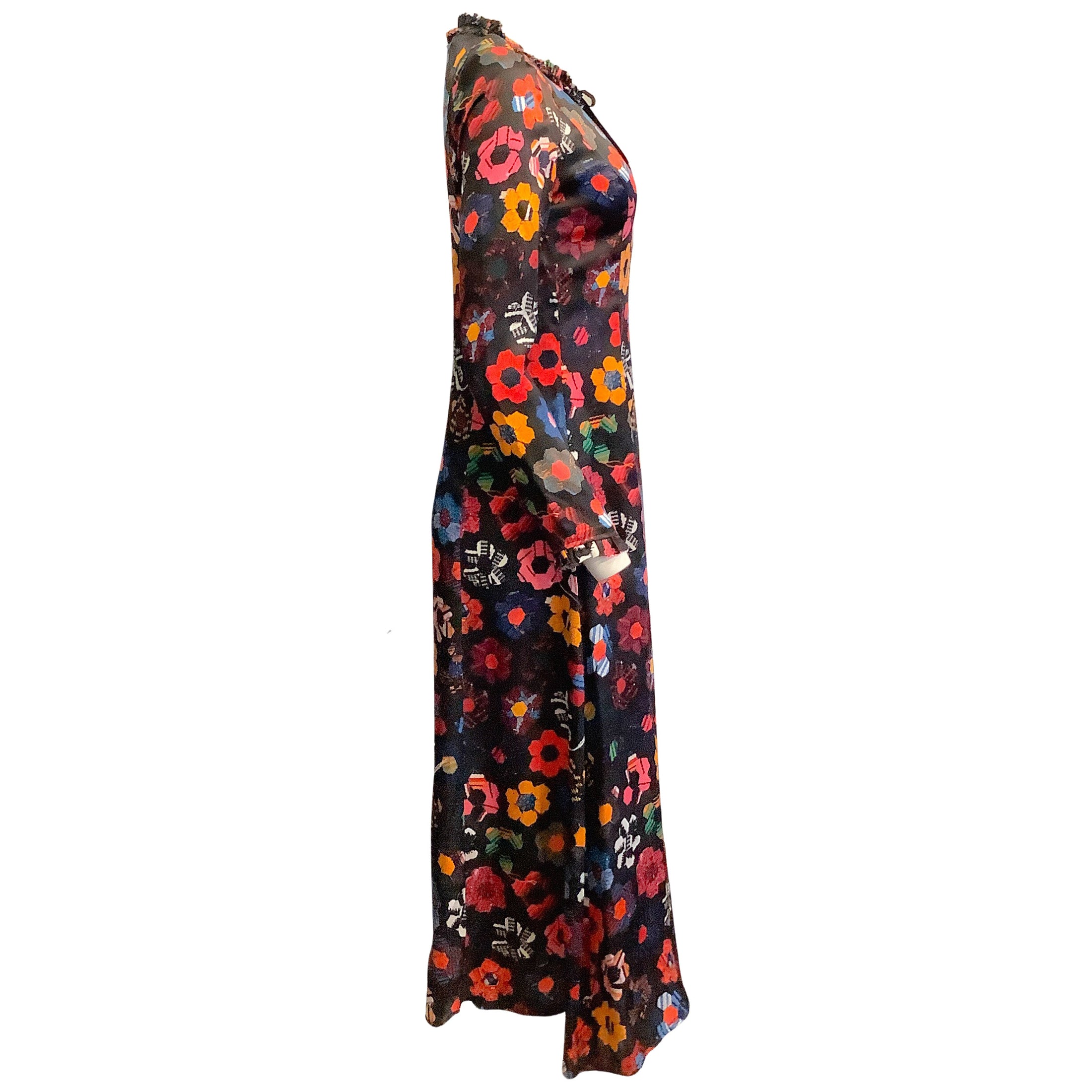 Jonathan Cohen Multicolor Graphic Printed Silk Casual Maxi Dress