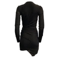 Load image into Gallery viewer, Alexandre Vauthier Black Rib Knit Ruched Deep V Night Out Dress
