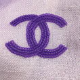 Load image into Gallery viewer, Chanel Lavender / White Sequined Cc Logo Fringed Trim Ombre-effect Cashmere and Silk Scarf/Wrap

