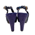 Load image into Gallery viewer, Chanel Purple / Blue Tweed Cap Toe Slingback Pumps
