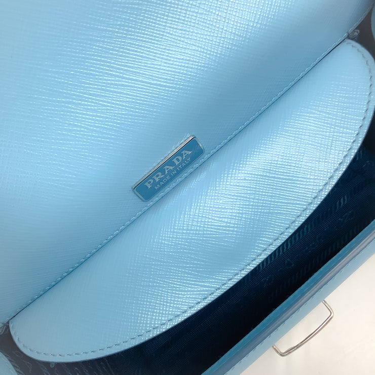 Prada Robot Light Blue Saffiano Leather Shoulder Bag