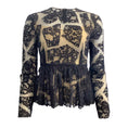 Load image into Gallery viewer, Huishan Zhang Black Lace Peplum Blouse

