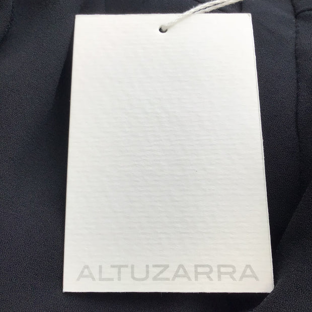 Altuzarra Black / Gold Chain Tassel Detail Long Sleeved Crepe Midi Dress