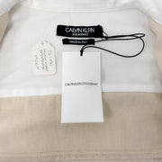 Calvin Klein 205W39NYC Stars and Stripes White Cotton Canvas Coat
