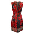 Load image into Gallery viewer, Peter Som Red / Grey Sleeveless Felted Wool Floral Cocktail Dress
