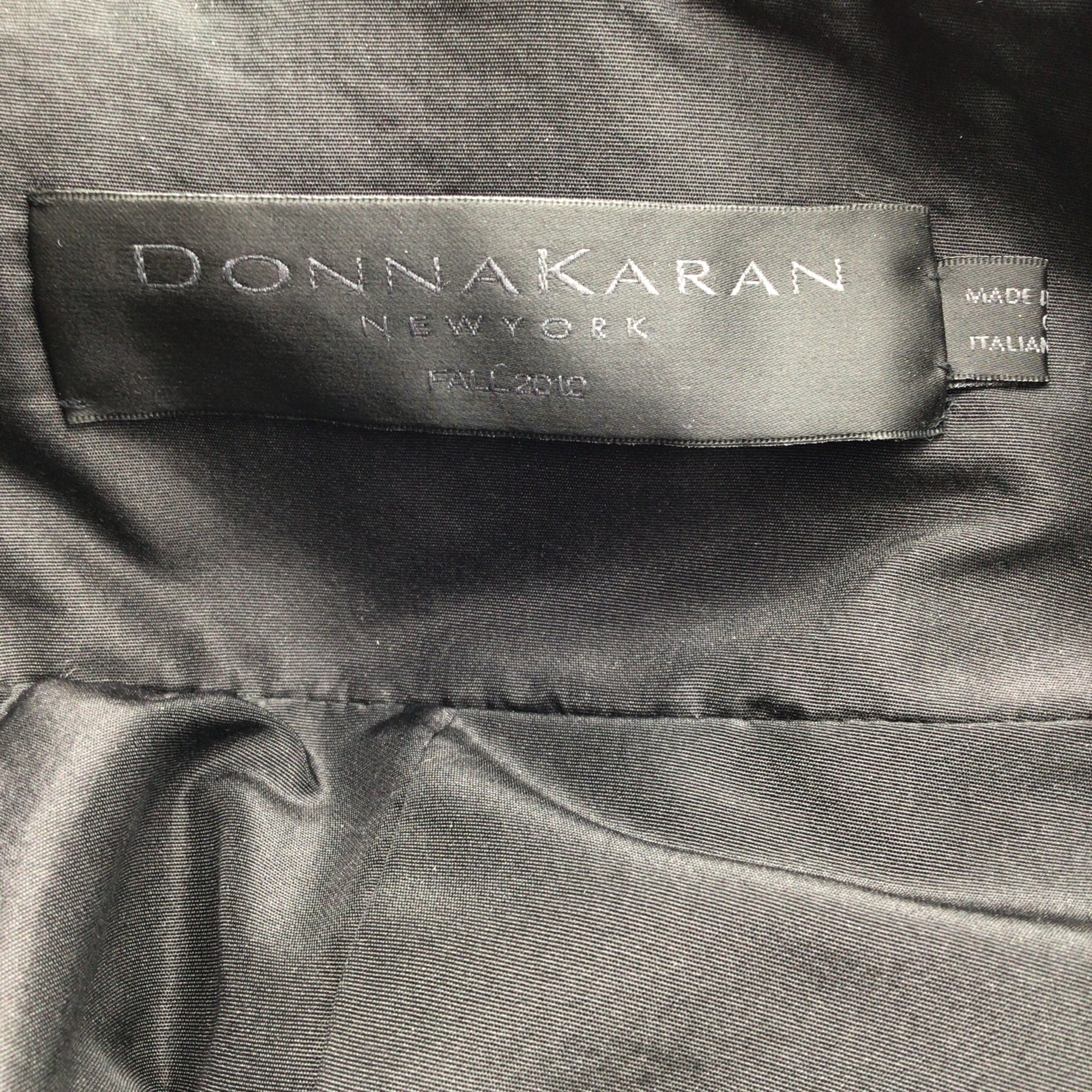 Donna Karan New York Fall 2010 Black and Grey Mid-Length Wool Tweed Coat