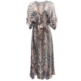 Load image into Gallery viewer, Cassandra Harper Multicolor Silk Belted Casual Maxi Dress
