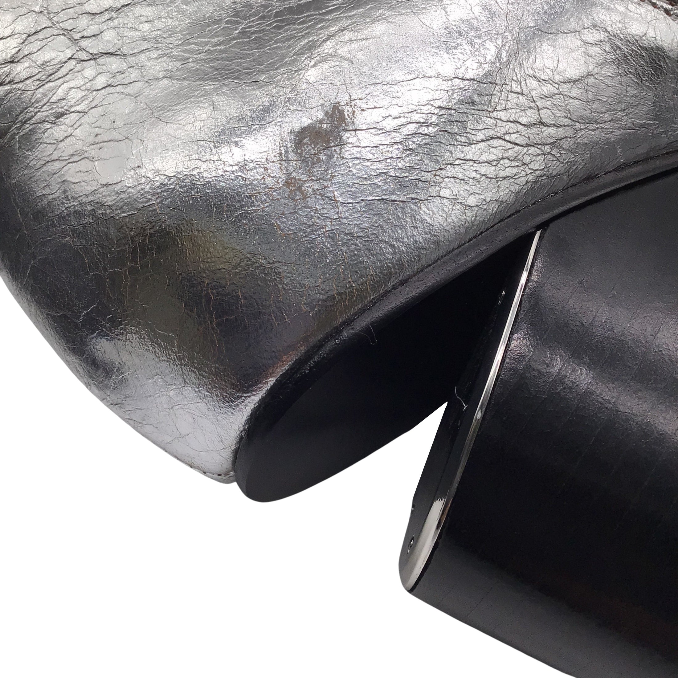 Alexander Wang Gabi Silver Metallic Leather Floating Heel Boots / Booties