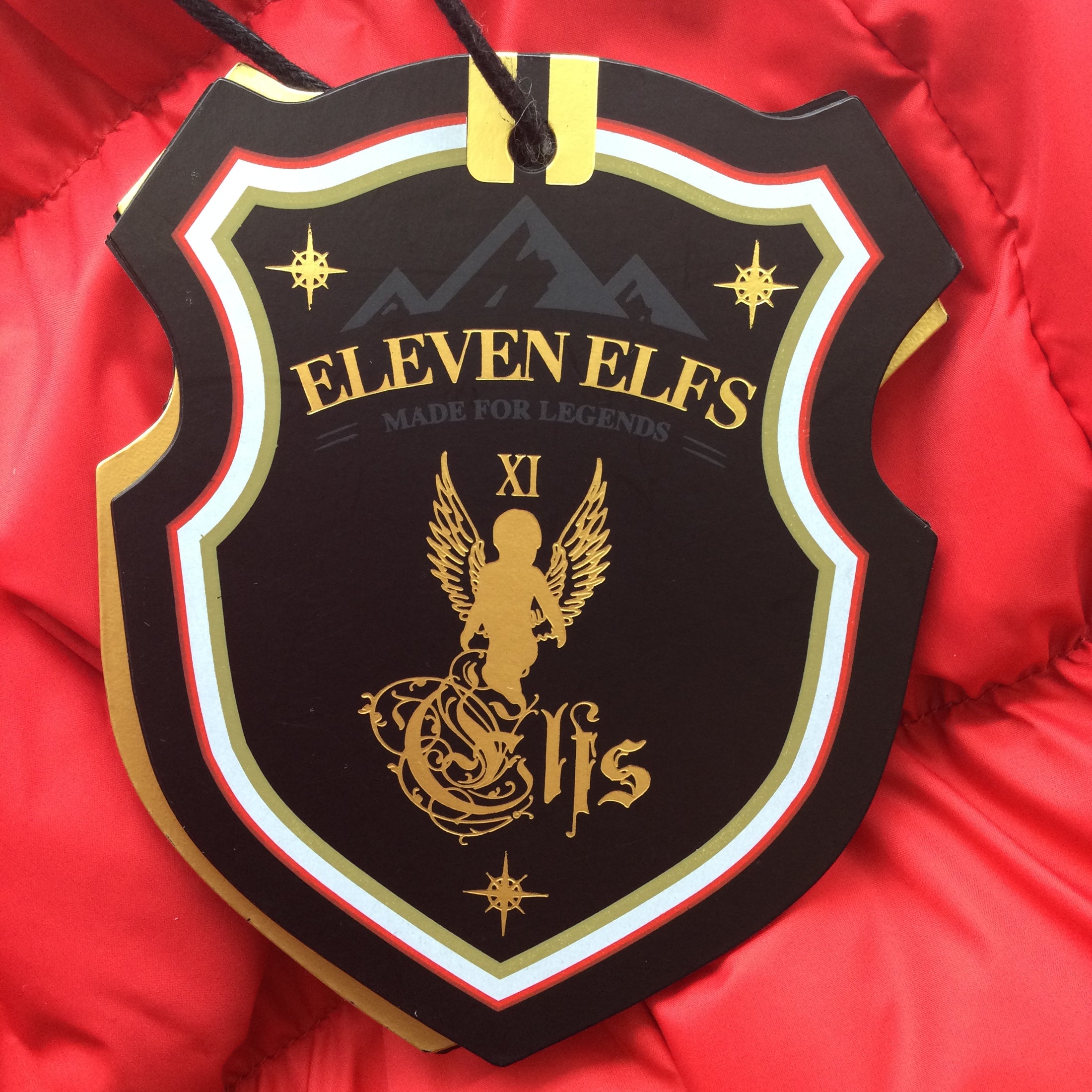 Eleven Elfs Red / Black Eskimo Hooded Fur Trim Down Puffer Coat