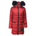 Load image into Gallery viewer, Eleven Elfs Red / Black Eskimo Hooded Fur Trim Down Puffer Coat
