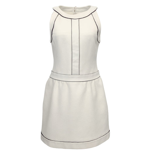 Chanel Ivory / Navy Trim Sleeveless Pique Casual Dress