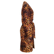 R13 Orange Leopard Padded Winter Robe Coat