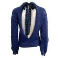 Load image into Gallery viewer, Alanui Geometric Star Intarsia Open Back Odyssey Blue Sweater
