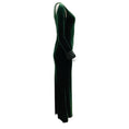 Load image into Gallery viewer, CD Greene Dark Green Velvet Maxi with Crystal Embellished Sleeves Formal Dress
