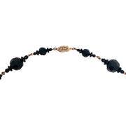 Francoise Montaque Black / Orange Beaded Tassel Necklace