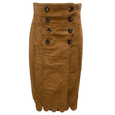 Saint Laurent Brown Rive Gauche Vintage 2005 Silk Skirt