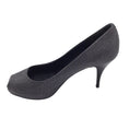 Load image into Gallery viewer, Giuseppe Zanotti Black / Grey Textured Leather Open-toe Pumps
