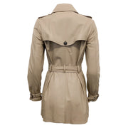 Kiton Taupe Leather Trench Coat