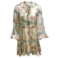 Load image into Gallery viewer, Chloé Ivory Multi Tie-neck Floral Printed Long Sleeved Silk Short Casual Dress
