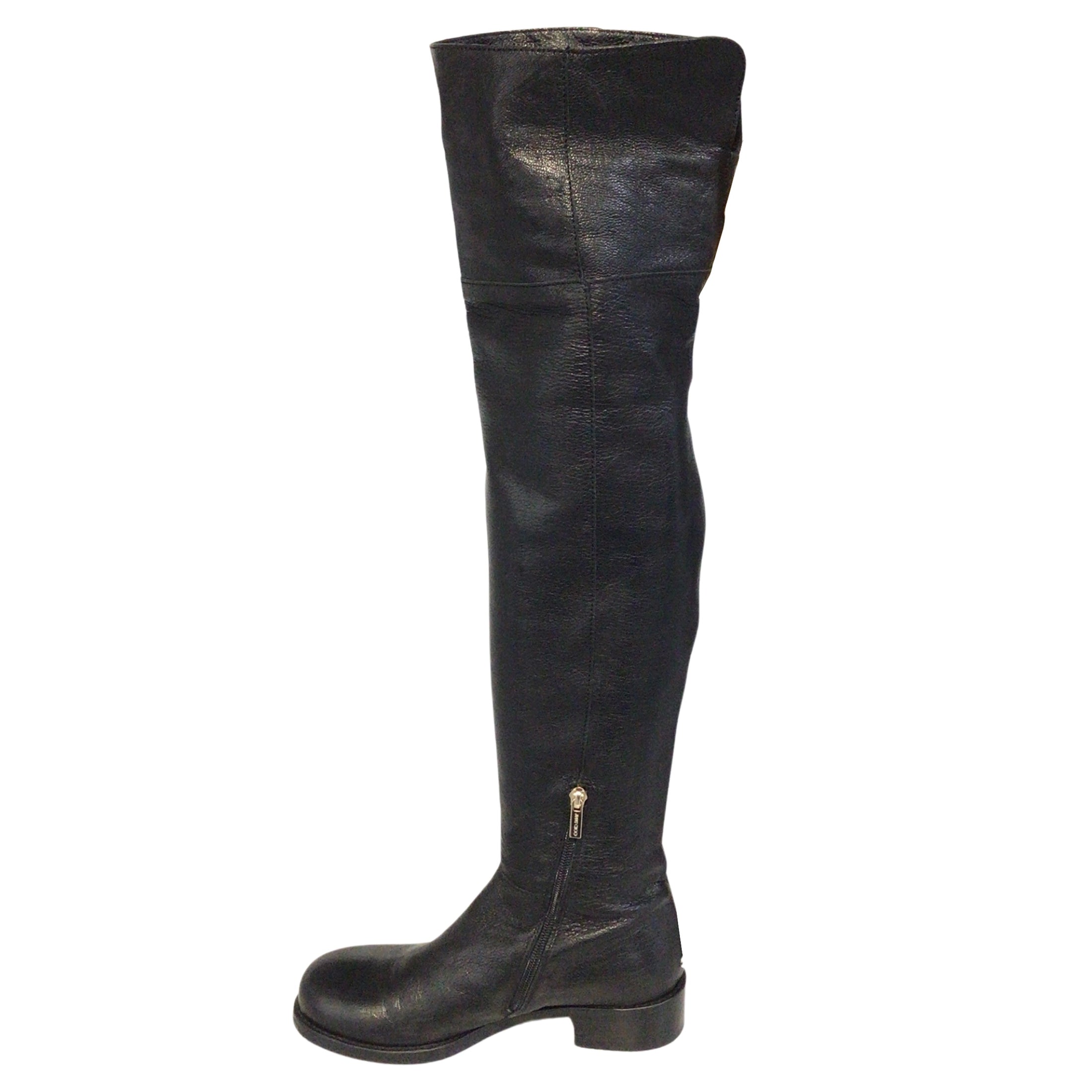 Jimmy Choo Black Knee-High Leather Boots