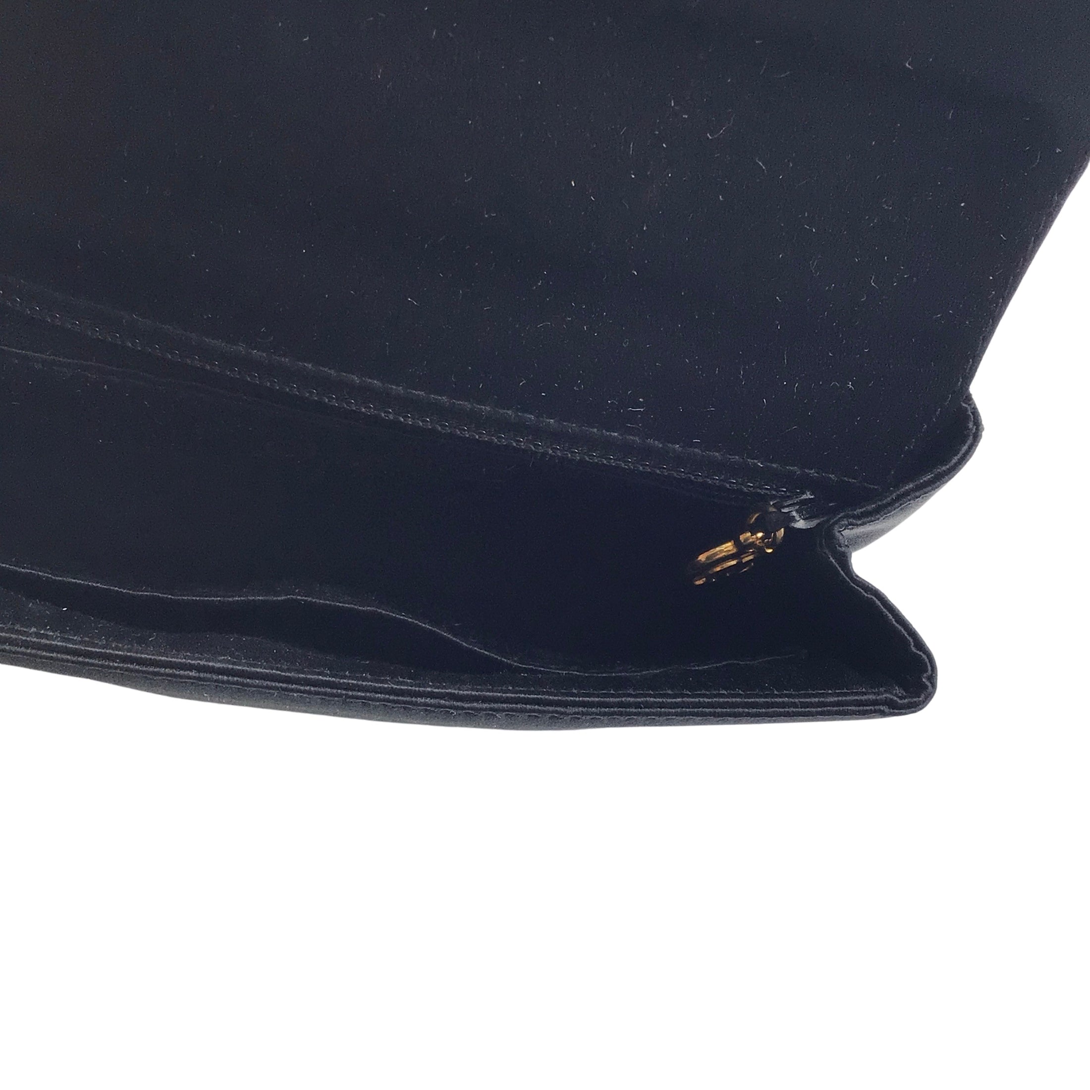 Chanel Black Bead Embellished Satin Mini Shoulder Bag