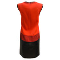 Load image into Gallery viewer, J. Mendel Red / Black Leather Trimmed Sleeveless Crepe Cocktail Dress
