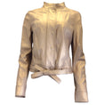Load image into Gallery viewer, Valentino Light Gold Metallic Vintage Lambskin Leather Jacket
