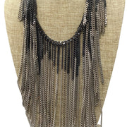 Chanel 2014 Multi Strand Fringe Chain Necklace