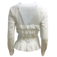Load image into Gallery viewer, ALAÏA White Ruffled Detail Belted Long Sleeved Button-down Swiss Dot Blouse
