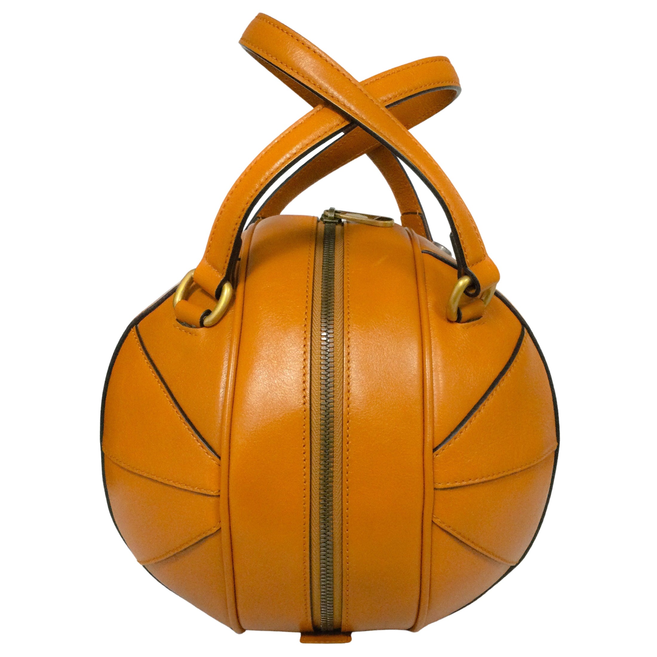 Gucci Tifosa Basketball Orange Leather Tote