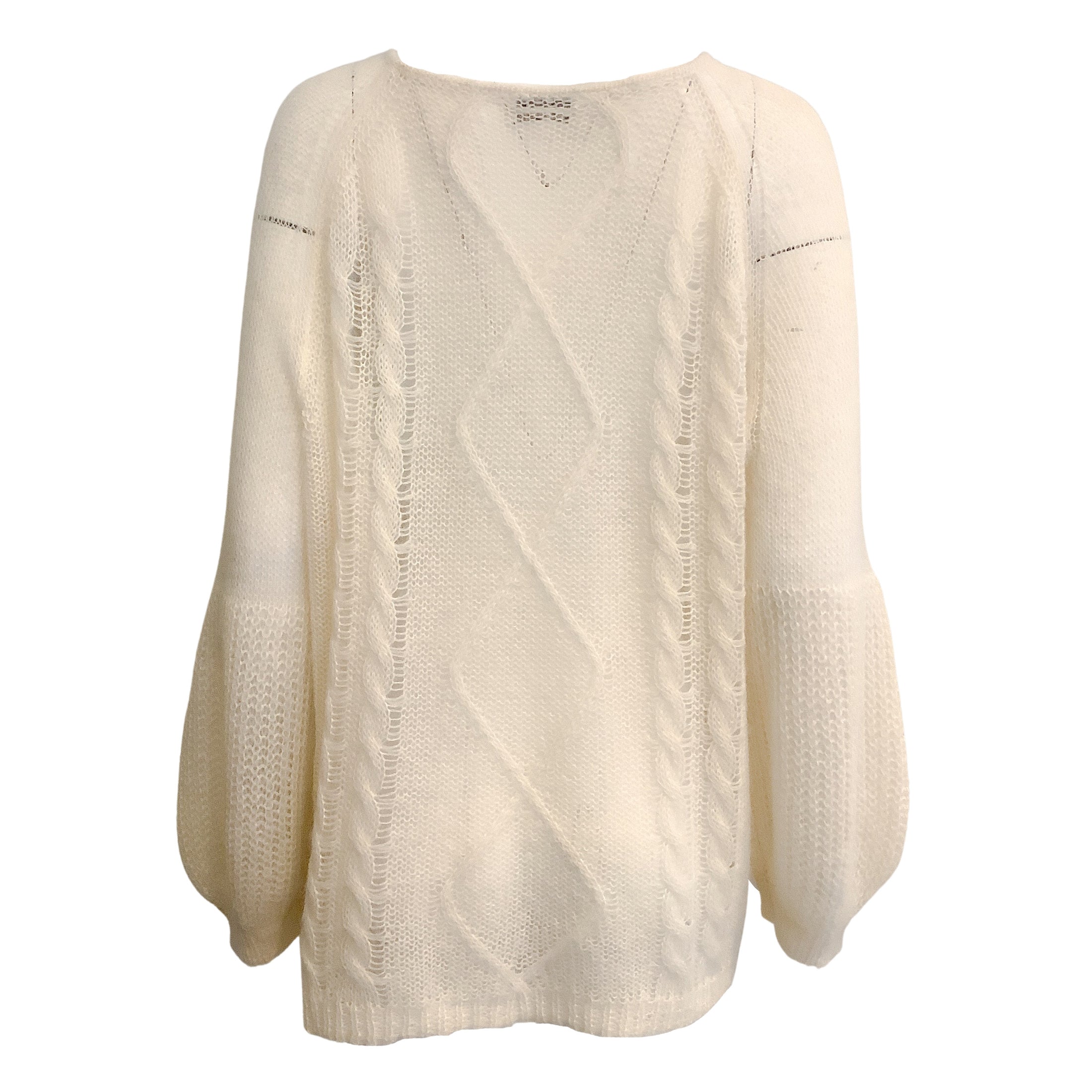 CO Ivory Cable Knit Mohair Sweater