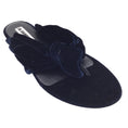 Load image into Gallery viewer, Jil Sander Dark Blue Velvet Knot Thong Sandals
